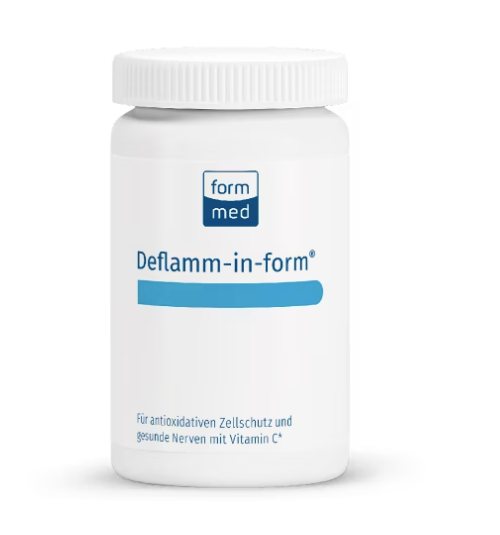 Produktbild von Bewertung FormMed Deflamm-in-form Kapseln Antioxidativ Zellschutz Entzündung Nerven Stress Vitamin C Vitamin E Sekundäre Pflanzenstoffe Salicin Q10 Artikel-Nr. 2000.1930