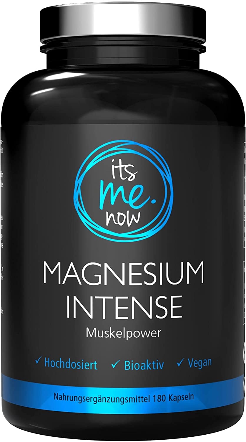 Produktbild von its me.now Magnesium Intense 180 Kapseln hochdosiert für 3-6 Monate 600 mg Magnesium aus besonders bioverfügbarem Magnesiumoxid statt Magnesiumcitrat vegan, laborgeprüft, in Deutschland hergestellt