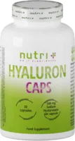 Produktbild von nutri + Hyaluronsäure Kapseln hochdosiert Hyaluron vegan 500mg hochmolekular 800-1500 kDa und durch Fermentation in Deutschland hergestellt - Natriumhyaluronat
