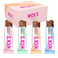 Produktbild von Bewertung NICKS Protein Riegel Mix, Keto Proteinriegel Low carb Snacks ohne zusatz von Zucker, Glutenfrei | 15g Eiweiß mit Kollagen (9 Eiweißriegel x 50g)