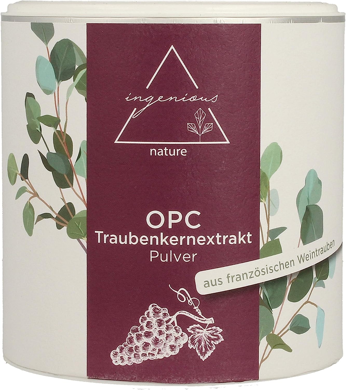 Produktbild von Bewertung ingenious nature OPC Traubenkernextrakt Pulver, hochdosiert, 71% OPC Gehalt nach HPLC (200g)