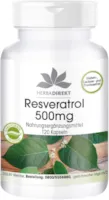 Produktbild von Bewertung WARNKE VITALSTOFFE HERBA DIREKT Resveratrol 500mg Hochdosiert Knöterich-Extrakt 120 Kapseln