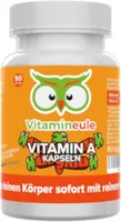Produktbild von Vitamineule Vitamin A Kapseln hochdosiert & vegan - 10000 iE / 3000 µg Retinol (Retinylacetat) - ohne künstliche Zusätze - Qualität aus Deutschland - effektiver als Beta Carotin - Vitamineule®