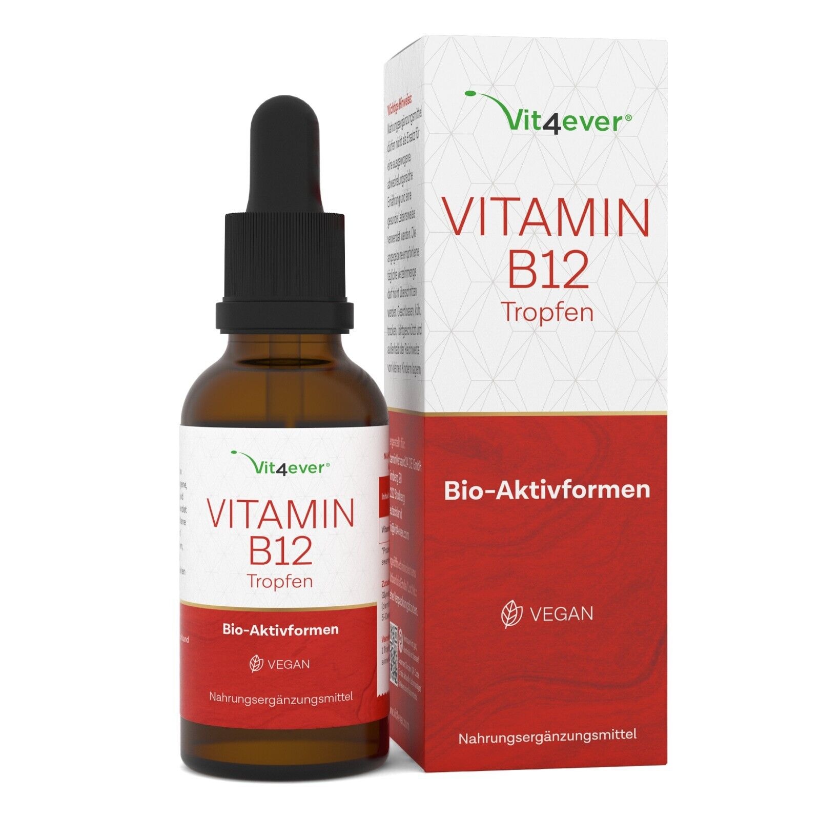 Produktbild von Bewertung Vit4ever Vitamin B12 Tropfen 50 ML 500 µg Methyl-und Adenosylcobalamin