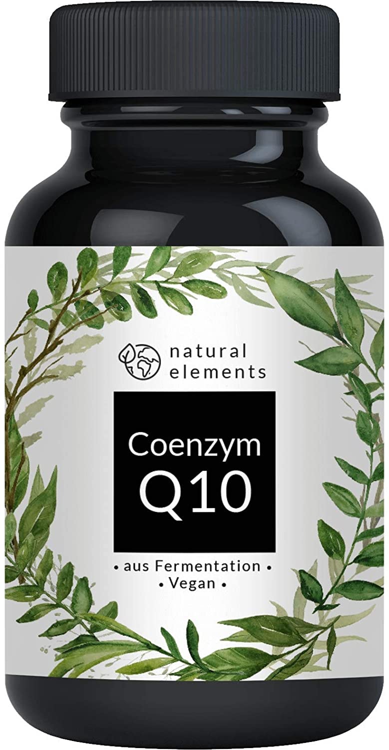 natural elements - Coenzym Q10 - 200mg pro Kapsel - 120 vegane Kapseln - Hochwertiges Q10 aus pflanzlicher Fermentation - Laborgeprüft, hochdosiert, vegan