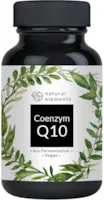 Produktbild von natural elements Coenzym Q10 200mg pro Kapsel 120 vegane Kapseln Hochwertiges Q10 aus pflanzlicher Fermentation Laborgeprüft hochdosiert vegan