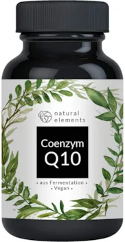 Produktbild von natural elements Coenzym Q10 200mg pro Kapsel 120 vegane Kapseln Hochwertiges Q10 aus pflanzlicher Fermentation Laborgeprüft hochdosiert vegan