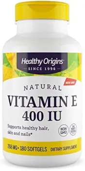 Produktbild von Healthy Origins, Natural Vitamin E, 400IU, 180 Weichkapseln, Laborgeprüft, Glutenfrei, Ohne Gentechnik