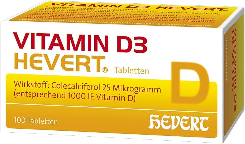 Produktbild von Bewertung Vitamin D3 Hevert bei Mangel und erhöhtem Bedarf 100 St. Tabletten Apothekenpflichtiges Arzneimittel
