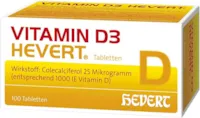 Produktbild von Bewertung Vitamin D3 Hevert bei Mangel und erhöhtem Bedarf 100 St. Tabletten Apothekenpflichtiges Arzneimittel