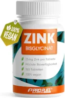 ‎ProFuel Zink 25mg - 365 Tabletten (vegan) mit Zink-Bisglycinat (Zink-Chelat) für höchste Bioverfügbarkeit - laborgeprüft, hochdosiert, ohne unerwünschte Zusatzstoffe - 1 Jahresvorrat - ProFuel