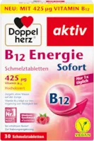 Produktbild von Doppelherz - B12 Energie Sofort – Vitamin B12 trägt zur Verringerung von Müdigkeit und Erschöpfung bei – Vegan und hochdosiert – 30 Schmelztabletten