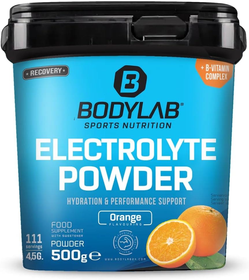 Produktbild von Bewertung Bodylab24 Elektrolyte Powder Orange 500g mit B-Vitaminen und Mineralstoffen Hydration & Performance Support für dein Training