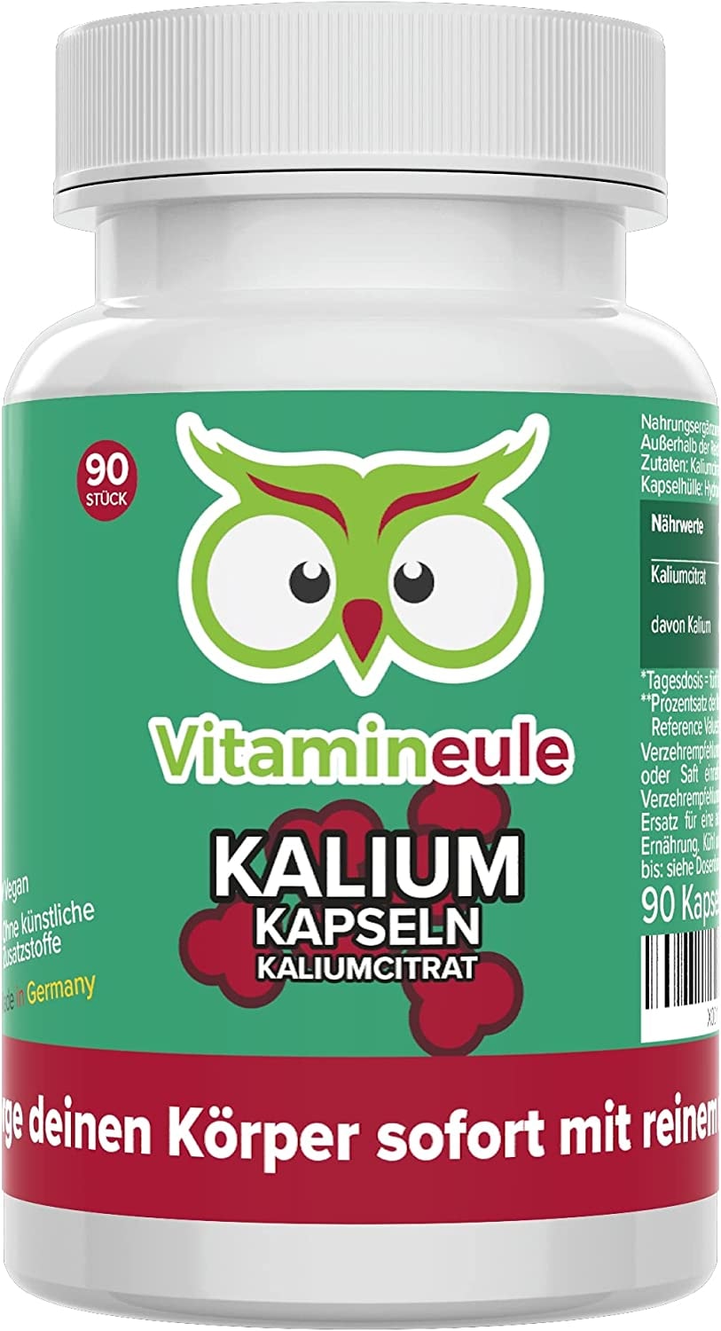 ‎Vitamineule - Kalium Kapseln - hochdosiert mit 200mg Kalium pro Kapsel - reines Kaliumcitrat ohne künstliche Zusätze - Qualität aus Deutschland - vegan - Vitamineule®