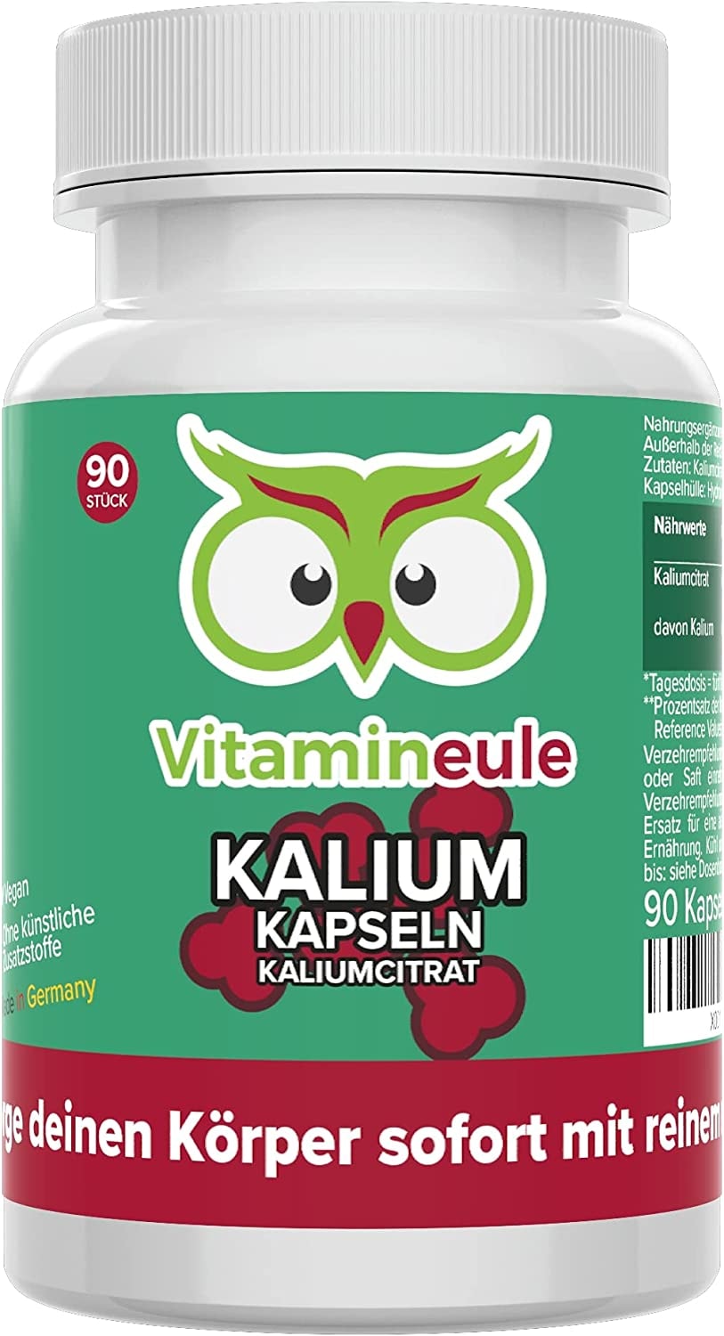 Produktbild von Bewertung ‎Vitamineule Kalium Kapseln hochdosiert mit 200mg Kalium pro Kapsel reines Kaliumcitrat ohne künstliche Zusätze Qualität aus Deutschland - vegan - Vitamineule®
