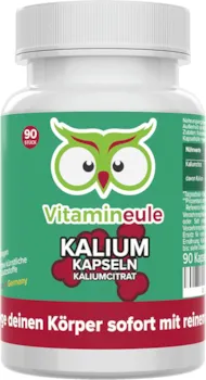 Produktbild von Bewertung Vitamineule Kalium Kapseln hochdosiert mit 200mg Kalium pro Kapsel reines Kaliumcitrat ohne künstliche Zusätze Qualität aus Deutschland - vegan - Vitamineule®