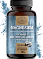 Produktbild von Bewertung SCHEUNENGUT Magnesium 1430mg pro Tagesdosis Laborgeprüfter 4-fach Magnesium Komplex PLUS 400mg ELEMENTARES bioaktives Magnesium Hochdosiert 180 Kapseln Laborgeprüft und Vegan DE SCHEUNENGUT®