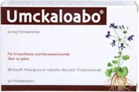 Produktbild von Bewertung Umckaloabo 20mg Filmtabletten 30 Stück für akute Bronchitis