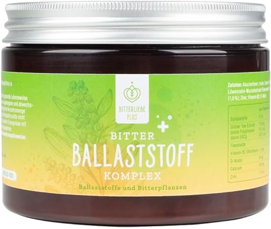 Produktbild von Bewertung BitterLiebe Ballaststoff Komplex Pulver mit Inulin und Flohsamen für die tägliche Ballaststoffaufnahme für eine gesunde Verdauung und Darmgesundheit