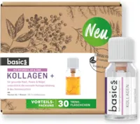 Produktbild von basics Kollagen Komplex 30x10ml Fläschchen - mit hochdosiertem Kollagen Hydrolysat, Vitamin C, Biotin und Zink für den Erhalt von schöner Haut, Haar und Nägeln