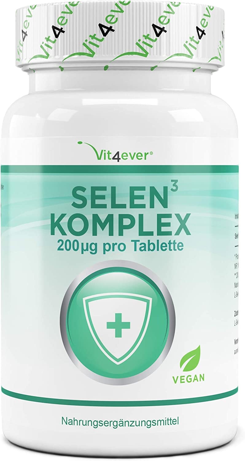 Produktbild von ‎Bewertung Vit4ever Selen 3-fach Komplex 365 Tabletten mit je 200 µg Premium Natriumselenit, L-Selenmethionin, Selenhefe - Vegan - Hochdosiert - Laborgeprüft