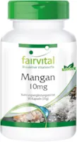 Produktbild von fairvital - Mangan Kapseln 10mg - HOCHDOSIERT - aus Mangangluconat - Vegan - essentielles Spurenelement - Manganese - 90 Kapseln