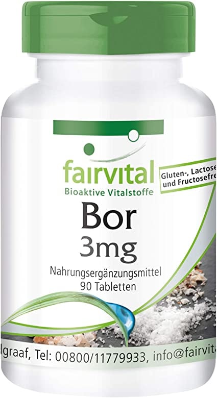 fairvital - Bor 3mg Tabletten - VEGAN - 90 Tabletten - Spurenelement aus Natriumtetraborat