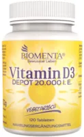 BIOMENTA Vitamin D3 hochdosiert – vegetarisch - 20000 I. E. je Vitamin D Tablette – Depot 1 Tab. Vitamin D /20 Tage - 120 Vitamin D3 Tabletten aus Cholecalciferol