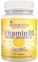 Produktbild von BIOMENTA Vitamin D3 hochdosiert – vegetarisch - 20000 I. E. je Vitamin D Tablette – Depot 1 Tab. Vitamin D /20 Tage - 120 Vitamin D3 Tabletten aus Cholecalciferol
