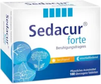 Produktbild von Sedacur forte überzogene Tabletten 100Stk, bei Schlafstörungen und Unruhezuständen, pflanzlich für einen ruhigeren Schlaf, Einschlafstörung, Angstzustände, Nervosität