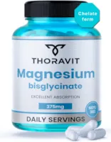 Produktbild von Bewertung THORAVIT 90 Magnesium Glycinat Kapseln 375 mg Vollständig Chelatisiert für eine hohe Absorption von Magnesium Bisglycinat - Zucker-, Laktose- und Glutenfrei Im Labor Getestete Hochdosierte kapseln