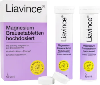 Produktbild von Bewertung Liavince Magnesium Brausetabletten hochdosiert Vorratspackung mit 120 Brausetabletten Limetten Geschmack Versorgung mit Magnesium in höherer Dosierung ohne Zuckerzusatz Glutenfrei Laktosefrei