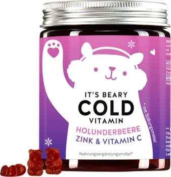 Produktbild von Bears with Benefits - Immun Abwehr - Gummibärchen bei Erkältung für Kinder & Erwachsene - Holunderblüte, Zink, Vitamin C, Honig - 60St Monatsvorrat- It’s Beary Cold Bears with Benefits