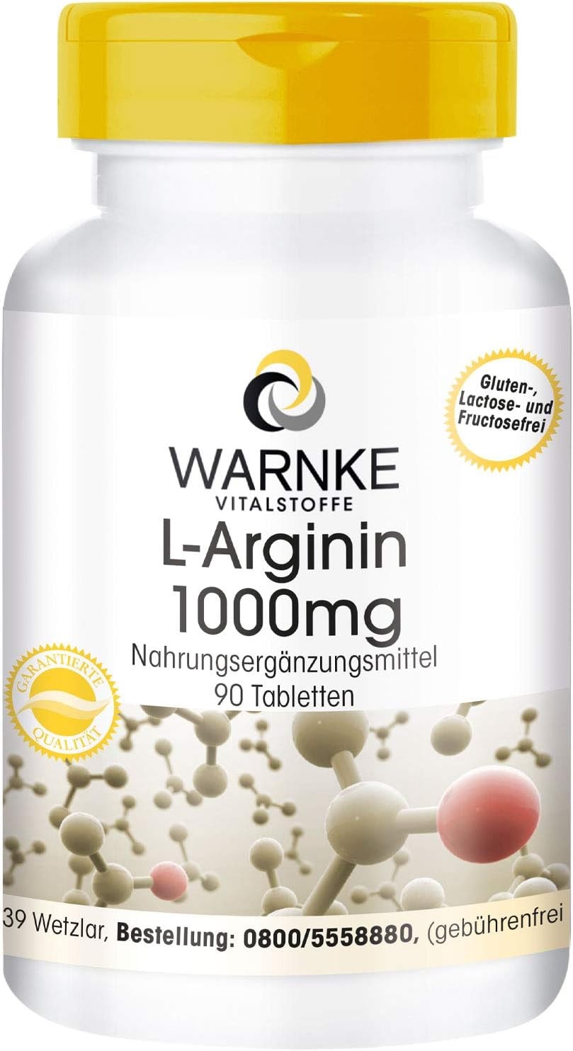 Produktbild von Bewertung WARNKE VITALSTOFFE L-Arginin 1000mg hochdosiert & vegan 3000mg L-Arginin-HCl pro Tagesdosis 90 Tabletten Warnke Vitalstoffe