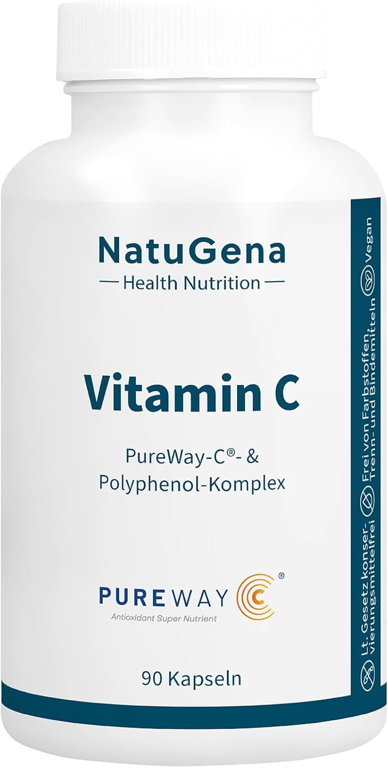 Produktbild von Bewertung NatuGena Vitamin C PureWay-C mit zusätzlichem OPC aus Weintraubenkern-Extrakt und Querecitin 90 Kapseln