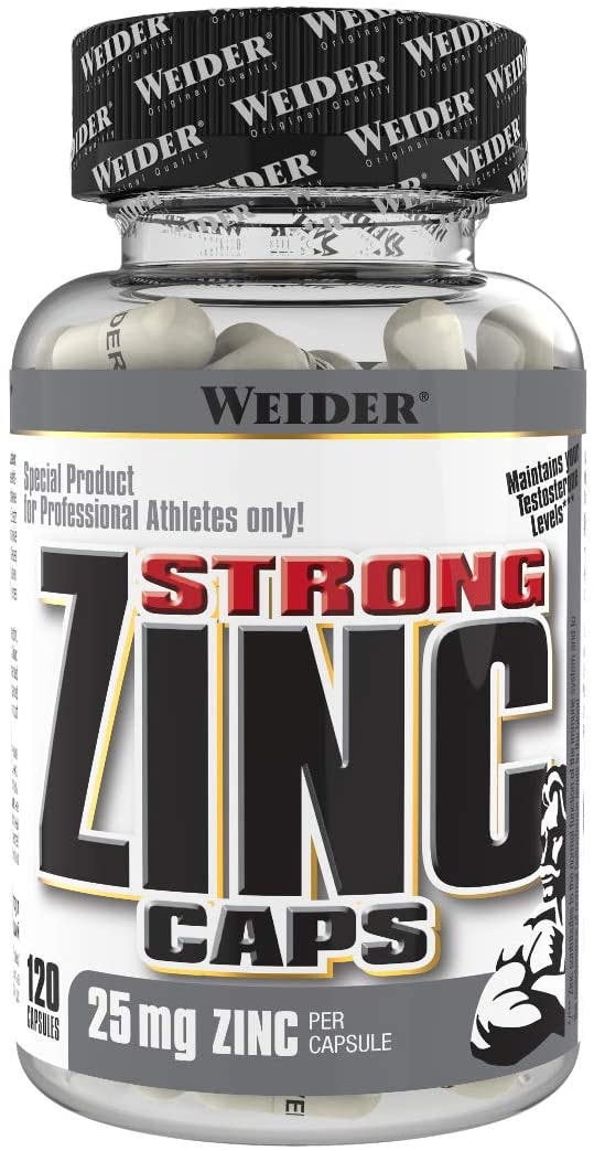 Produktbild von WEIDER Strong Zinc Caps, hochdosiert, 25 mg Zink pro Kapsel, 120 Kapseln, Immunsystem