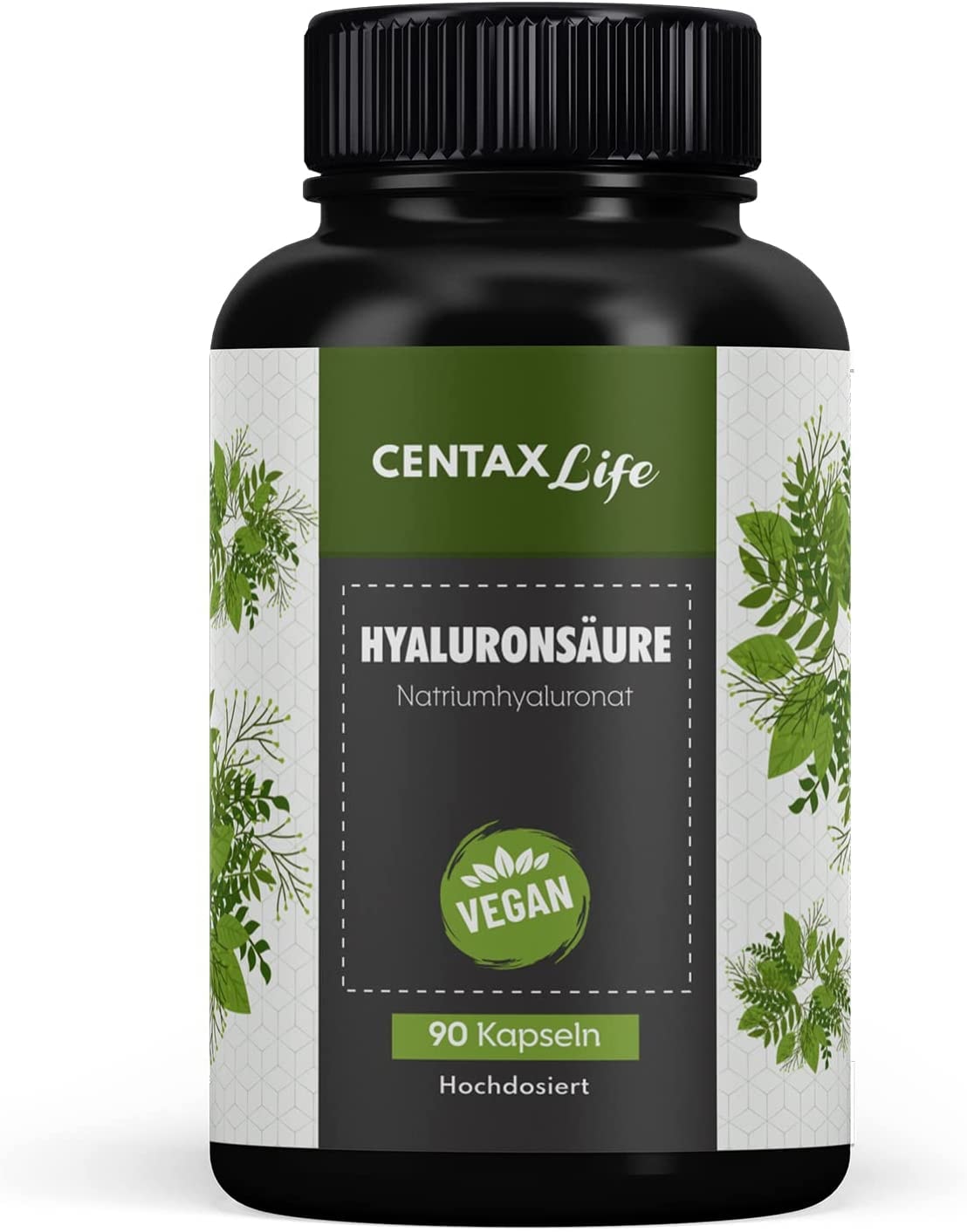 Produktbild von CENTAX Life Hyaluron Kapseln VEGAN- Hochdosiert (500 mg Hyaluronsäure aus Natrium Hyaluronat), 90 Kapseln