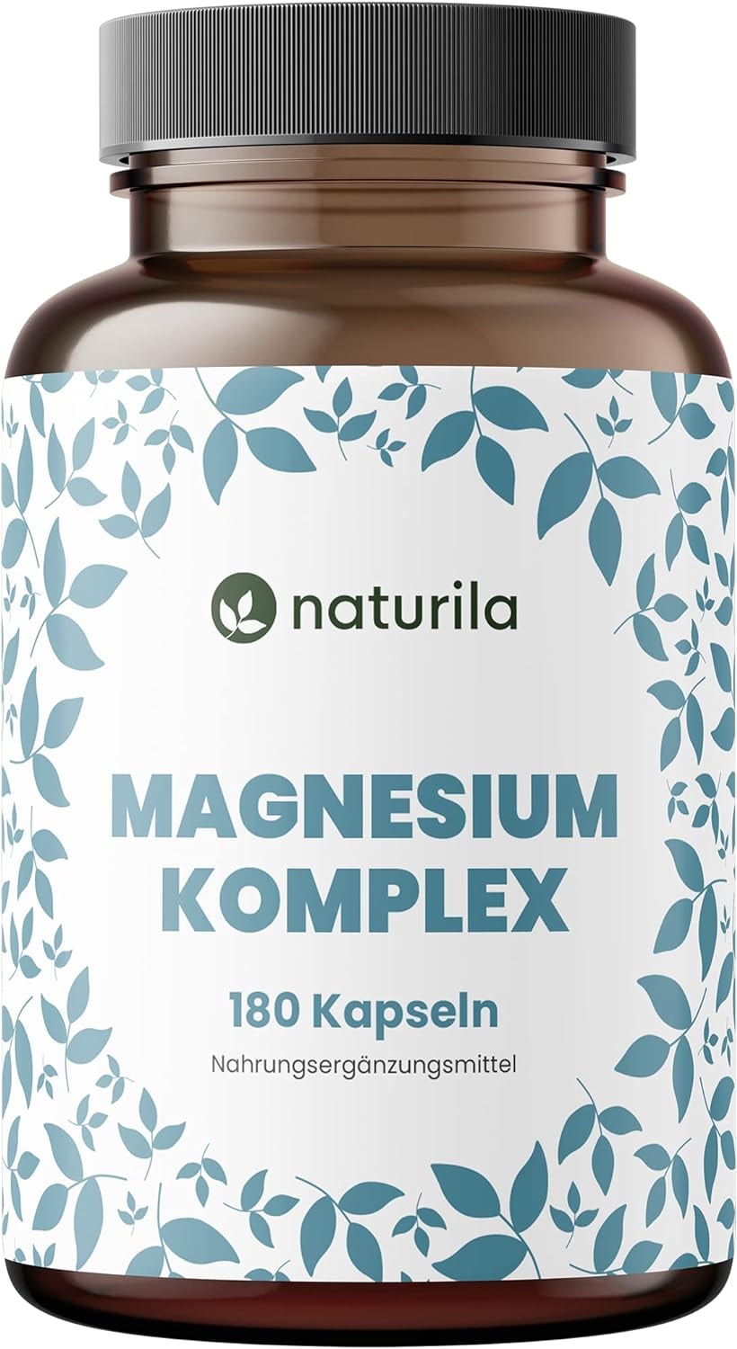 Produktbild von Bewertung naturila Magnesium Komplex hochdosiert mit Vitamin B6-400 mg elementares Magnesium pro Tagesdosis Magnesium Bisglycinat Magnesium Malat Magnesium Citrate Magnesiumhydroxid ohne Zusatzstoffe & geprüft