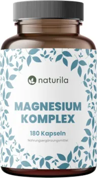 Produktbild von Bewertung naturila Magnesium Komplex hochdosiert mit Vitamin B6-400 mg elementares Magnesium pro Tagesdosis Magnesium Bisglycinat Magnesium Malat Magnesium Citrate Magnesiumhydroxid ohne Zusatzstoffe & geprüft