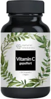 natural elements Vitamin C 500mg 365 Kapseln Premium Aus pflanzlicher Fermentation gepuffert