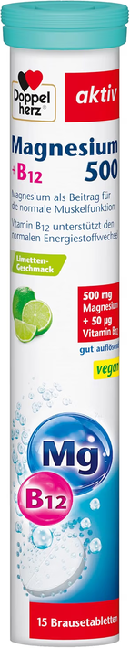 Produktbild von Bewertung Doppelherz Magnesium 500 Magnesium & Vitamin B12 Brausetabletten