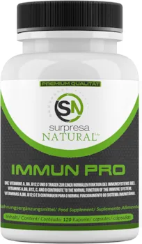 Produktbild von Surpresa Natural 12in1 Immun Pro der Multivitamin Booster 120 Kapsel hochdosiert mit natürlichen Vitamin A, B6, B12, C, D, Pflanzenextrakte Acerola & Holunder sowie Mineralstoffe Eisen, Kupfer, Selen, Zink