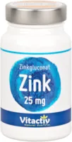 Vitactiv Natural Nutrition ZINK 25 mg - Der"Powerstoff" für Immunsystem, Haare, Nägel, Haut* - hochdosiert - beste Bioverfügbarkeit - 100 Tabletten mit organischem Zink (für bis zu 100 Tage)