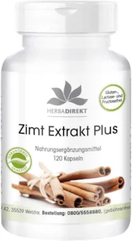 Produktbild von Bewertung herba direct Zimt Extrakt Kapseln mit Chrom und Zink hochdosiert 120 Kapseln