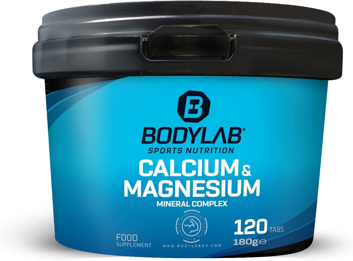 Produktbild von Bodylab24 Calcium Magnesium Complex 120 Tabletten zur Unterstützung der normalen Muskelfunktion in intensiven Trainingsphasen, für Athleten aller Sportarten geeignet