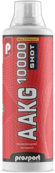 Produktbild von Bewertung PROSPORT AAKG 10.000 SHOT 500ml Flasche mit Vitamin B6 Aminosäuren und Koffein Geschmack Multifrucht