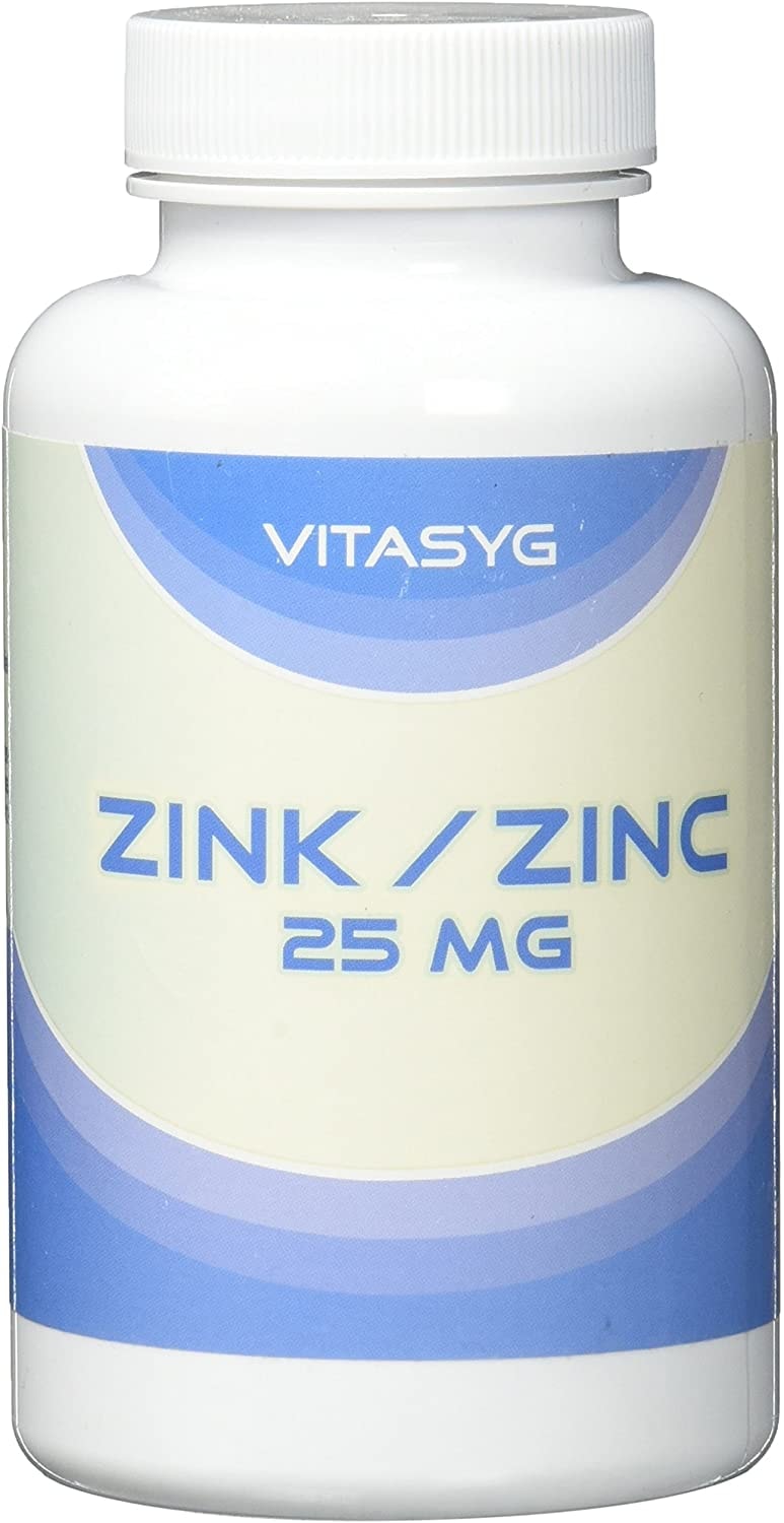 Produktbild von Vitasyg Zink 25mg - 365 Tabletten - Zink Gluconat- 12 Monatsversorgung - nur eine Tablette täglich, 1er Pack (1 x 183 g)
