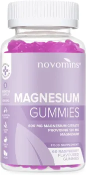 Novomins - Magnesium Vegan – Gummibärchen – Für 1 Monat – Glutenfrei – Magnesium Hochdosiert Kapseln – 120 mg Magnesium – Hergestellt von Novomins