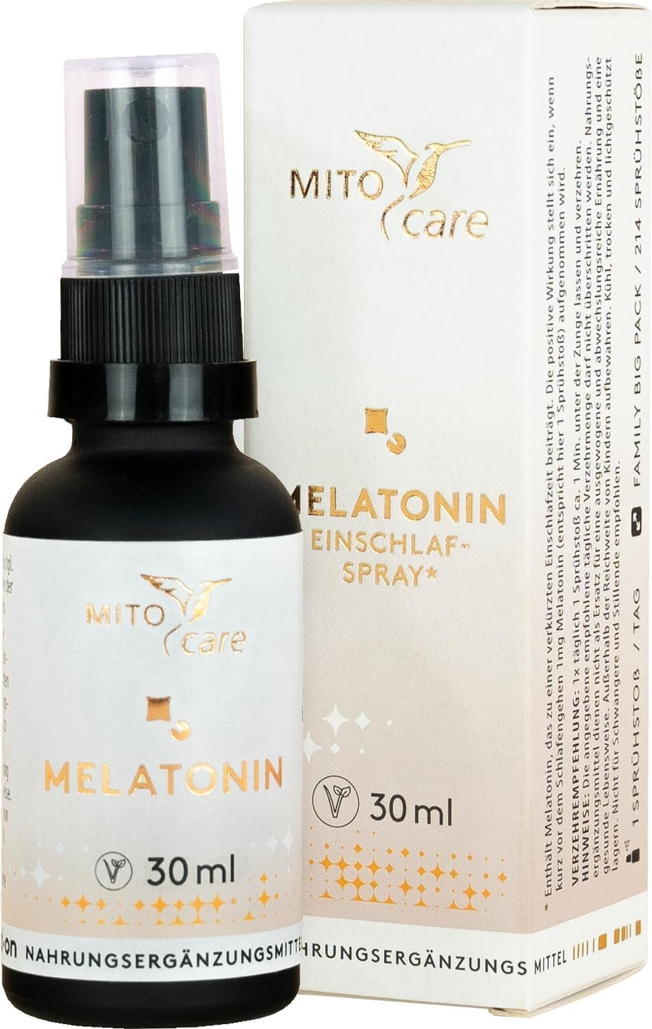 Produktbild von Bewertung MITOcare Melatonin Spray Flüssigkeit Schnelles Einschlafen Orangengeschmack vegan Art.-Nr. 1005001