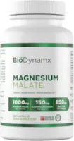 BioDynamx Magnesium Malat 180 Magnesium Malat Kapseln 1000 mg Magnesiummalat pro Portion Magnesium hochdosiert Gentechnik-, Gluten- und Allergenfrei